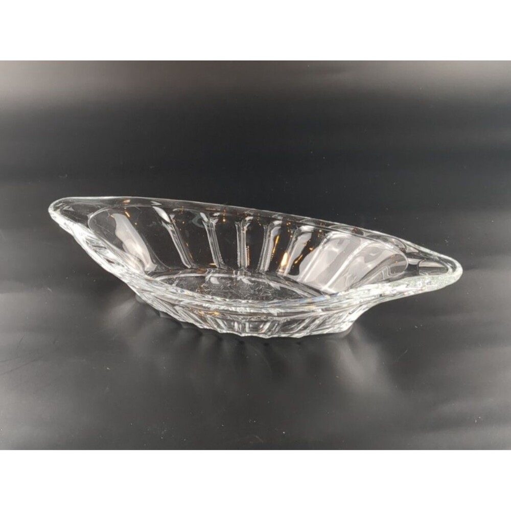 Vintage Glass Decorative Candy Dish Oval‎ Shaped Banana Split Relish Trinkets